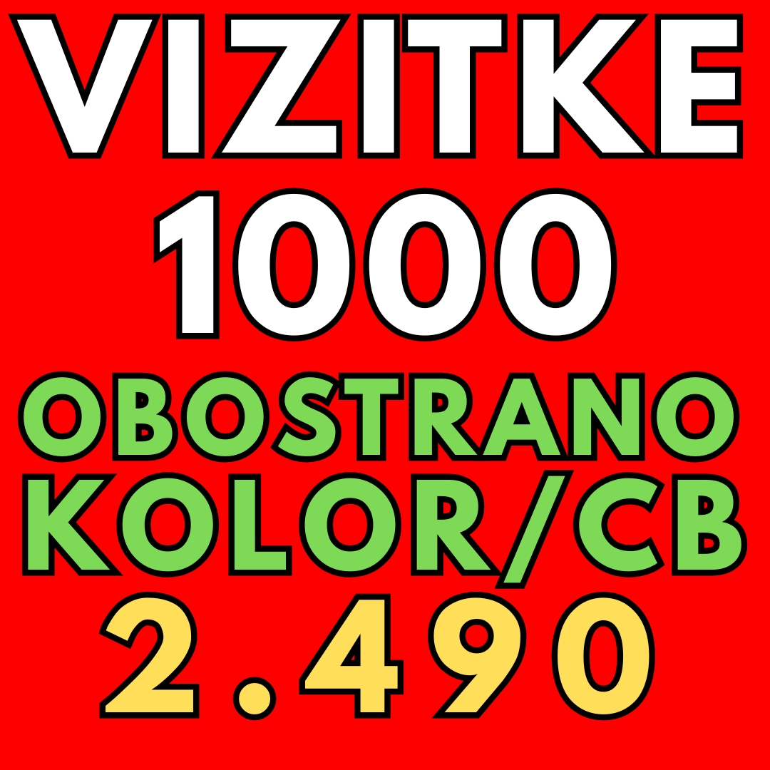 Vizit Karte 1000 Cena Vizit Karte 1000 Kolor/Crno-belo Cena