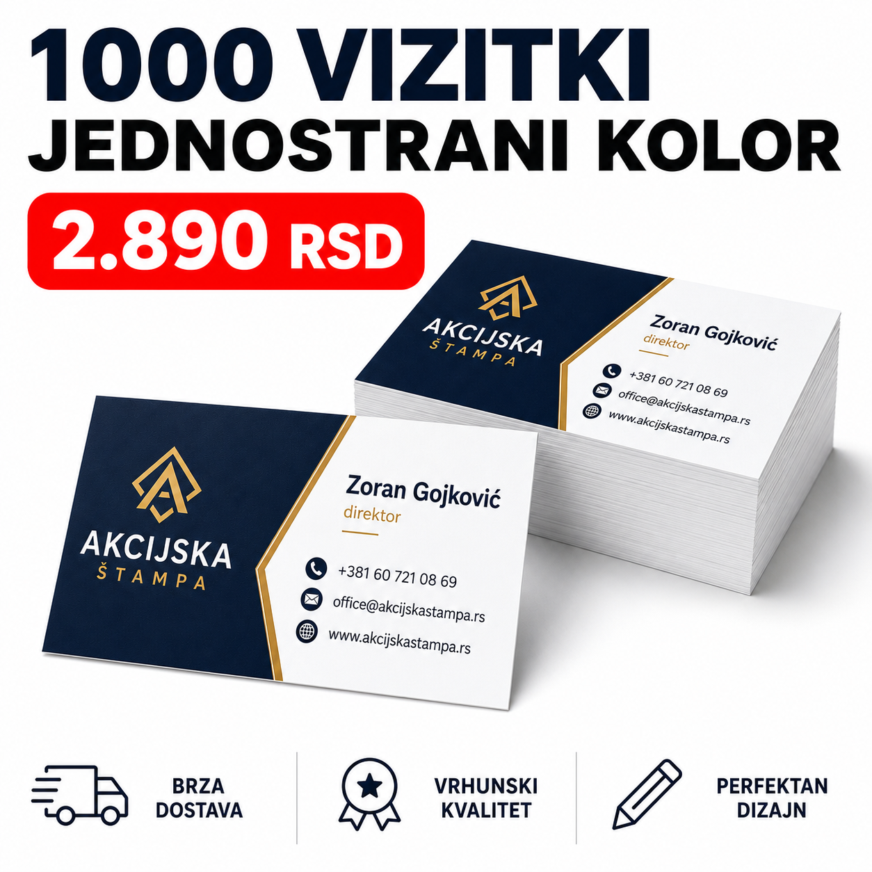 Vizit Karte Cena Jednostrane Kolor 1000 Vizit Karte Cena Jednostrane Kolor 1000