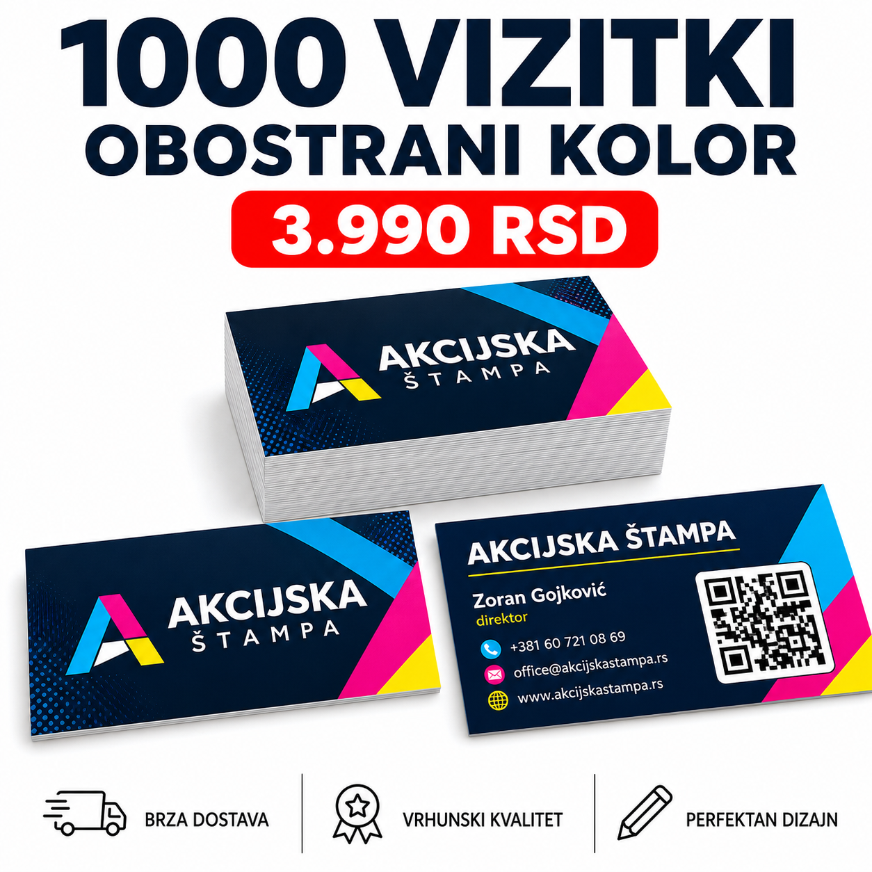 Vizit Karte Cena Obostrana Stampa Kolor/Kolor 1000 Vizit Karte Cena Obostrana Stampa Kolor/Kolor 1000